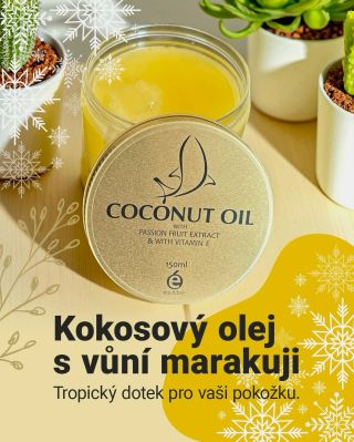 Malý vánoční dárek, který opravdu potěší 🎄✨ Kokosový olej s nádhernou vůní maracuji 🍈 Lehký, krásně vstřebatelný, pokožku...
